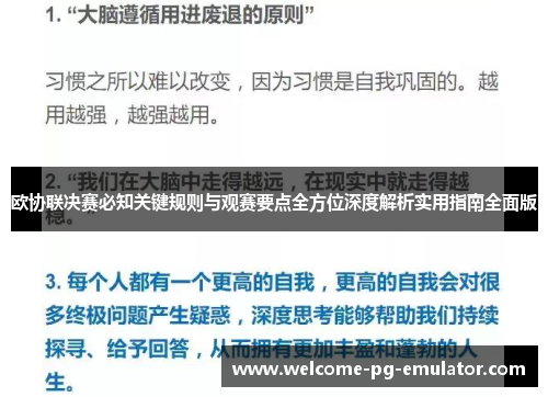 欧协联决赛必知关键规则与观赛要点全方位深度解析实用指南全面版